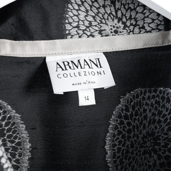 Armani Collezioni Black Shantung Mandala-Jacquard Jacket - Picture 4 of 10